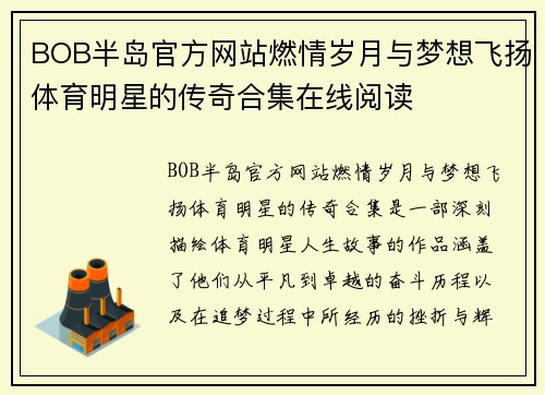BOB半岛官方网站燃情岁月与梦想飞扬体育明星的传奇合集在线阅读